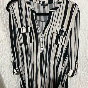 Cocomo Black and White Striped Blouse